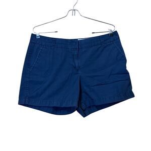 J.Crew Size 10 Navy Cotton Chino Shorts Broken-In Coastal Casual 4.5" Inseam